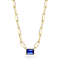 Sterling Statements 14K Yellow Gold Over Sterling Silver Blue CZ
Necklace with Paperclip Chain