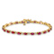 10k Yellow Gold and 10k White Gold Diamond and Ruby Bracelet