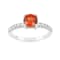 Peach Orange Lab Created Padparadscha Sapphire Round Rhodium Over
Sterling Silver Solitaire Ring