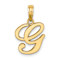 14k Yellow Gold Script Letter G Initial Pendant