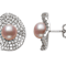 Pink Cultured Freshwater Pearl With Bella Luce® Rhodium Over Sterling
Silver Earrings
