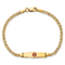 14k Yellow Gold Medical Soft Diamond Shape Red Enamel Mariner Link ID Bracelet
