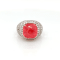 10.73ct Rhodochrosite and 1.14ctw White Diamond Ring in 14K WG
