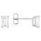 Lab-Grown Diamond Emerald-Cut Stud Earrings In 14K White Gold 1.00ctw