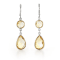 Yellow Pear And Round Citrine Sterling Silver Earrings 11ctw