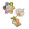 Multi-gem Simulants 14k Yellow Gold Children's Flower Earrings 0.68ctw