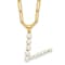 Gold Tone Sterling Silver 3-5.5mm Freshwater Cultured Pearl LETTER V
18-inch Necklace