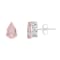 8x5mm Pear Shape Rose Quartz Rhodium Over Sterling Silver Stud Earrings