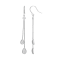 White Diamond Accent Rhodium Over Sterling Silver Linear Dangle Earrings