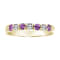14K Yellow Gold Pink Sapphire and Diamond Wedding Band 0.50ctw
