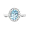 14K White Gold Aquamarine and Diamond Ring 1.05 ctw