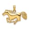 14k Yellow Gold Running Horse Pendant