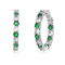 Green Color Cubic Zirconia, Rhodium White Gold Over Brass Base Inside
Out Hoop Earrings 6.9ctw