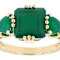 Green Onyx Three-Stone Ring In 18K Gold Over Sterling Silver