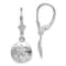 Rhodium Over Sterling Silver Polished Sand Dollar Leverback Earrings