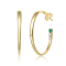 Green & Clear Cubic Zirconia, 14k Gold Over Sterling Silver with
3-Stone C-Hoop Earrings 0.28ctw