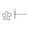 Rhodium Over 14k White Gold 9.7mm Polished Plumeria Cut-out Stud Earrings