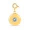Round Aquamarine 18K Yellow Gold Over Sterling Silver Circle March
Birthstone Charm