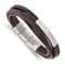 Brown Faux Leather and Stainless Steel Brushed Brown Multi-Strand with
0.5-inch Extension Bracelet
