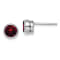 Rhodium Over Sterling Silver Garnet Circle Stud Earrings