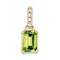 10k Yellow Gold 1 ctw Peridot and Accent Diamond Pendant