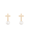 White Cultured Freshwater Pearl 14k Yellow Gold Earrings 6-6.5mm