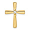 14k Yellow Gold Polished Diamond Cross Chain Slide Pendant
