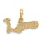 14k Yellow Gold Textured Grand Cayman Island Map pendant