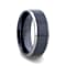 ATNOS Brushed Black Center Polished Beveled Edges Men’s Titanium Wedding
Ring 8mm