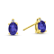 0.82ctw Oval Tanzanite and Diamond Earring set in 14k Yellow Gold
