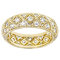 Geometric Design CZ Eternity Band Ring In 18K Gold Over Sterling Silver