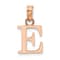 14k Rose Gold Polished Block Letter E Initial Pendant