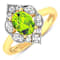 1.25ctw Green Peridot and Diamond 14K Yellow Gold Halo Ring