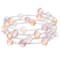 Sterling Silver Rhodium Plated Triple Row Freshwater Pearl Coil Bracelet