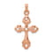 14k Rose Gold Polished Fleur-de-Lis Cross Pendant