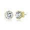 CZ Stud Earrings In 14K Gold Over Sterling Silver 3.8ctw