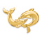 14k Yellow Gold Polished Fits Up to 10mm and 8mm Double Dolphins Slide Pendant