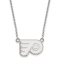 Rhodium Over Sterling Silver NHL LogoArt Philadelphia Flyers Small Necklace