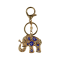 Gold Tone Blue Evil Eye Elephant
