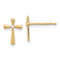 14k Yellow Gold Children's Polished Cubic Zirconia Cross Stud Earrings