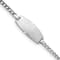 Rhodium Over 14k White Gold Oval Curb Link ID Bracelet