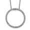 Rhodium Over 14K White Gold Lab Grown Diamond Circle 18 Inch Necklace