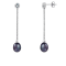 7.5-8mm Black Cultured Freshwater Pearl Rhodium Over Sterling Silver Earrings