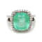 8.45 Ctw Colombian Emerald and 0.41 Ctw White Diamond Ring in 14K WG