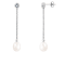 7.5-8mm White Cultured Freshwater Pearl Rhodium Over Sterling Silver Earrings