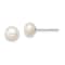 Sterling Silver White Freshwater Cultured Pearl 6-7mm Button Earrings