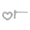 Rhodium Over 14k White Gold Heart Stud Earrings