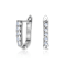 CZ U-Hoop Earrings In White Rhodium Over Brass