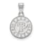 Rhodium Over Sterling Silver MLB Texas Rangers LogoArt Circle Pendant