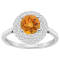 7mm Round Citrine And White Topaz Accents Rhodium Over Sterling Silver
Double Halo Ring